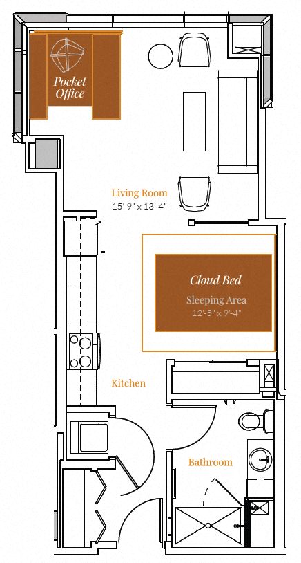  Jr. 1 Bedroom 07 - Ori Expandable Apartment